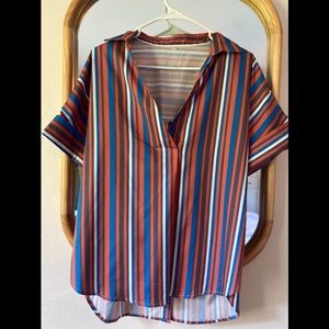 Short Sleeve Striped Dress Shirt